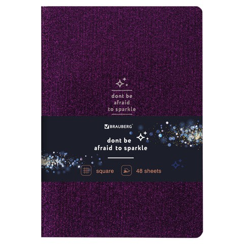 Тетрадь А5 Brauberg Sparkle 48 листов, клетка 403853 цена за 3 шт , 